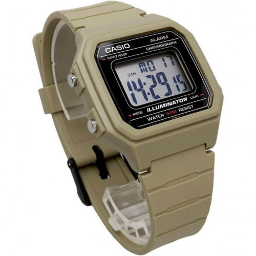 Casio – Montre digitale au bracelet en résine vert – Étanche 50 m – W-217H-5AV Casio – Montre digitale au bracelet en résine vert – Étanche 50 m – W-217H-5AV
