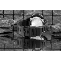 Casio – Robuste & très facile à lire – Double montre avec cadran argenté – Bracelet en résine noir – AEQ-120W-7AV