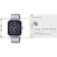 Casio – Montre pour hommes – Affichage des phases de lune – Tout en acier inoxydable – MTP-M305D-1A2V