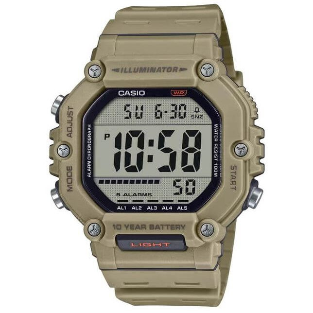 Casio – Montre sport pour hommes pratique et robuste – Vert – Autonomie pile 10 ans – Étanche 100 m – AE-1600H-5AVDF