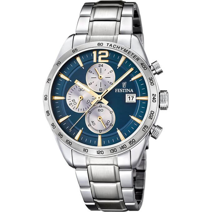 Festina – Chronographe pour hommes – Tout en acier inoxydable – Étanche 50 m – F16759/7