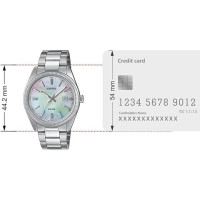 Casio – Montre classique au fond blanc nacré pour hommes – Étanche 50 m – Tout en acier inoxydable – MTP-1302DS-7AV