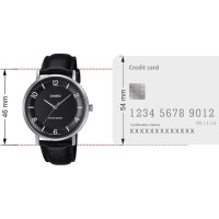 Casio – Montre classique noire avec bracelet en cuir noir pour hommes – Étanche – MTP-VT03L-1B