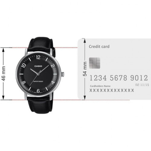Casio – Montre classique noire avec bracelet en cuir noir pour hommes – Étanche – MTP-VT03L-1B Casio – Montre classique noire avec bracelet en cuir noir pour hommes – Étanche – MTP-VT03L-1B