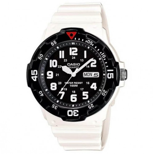 Casio – Montre sport blanche avec bracelet en résine blanche – Étanche 100 m – MRW-200HC-7BV Casio – Montre sport blanche avec bracelet en résine blanche – Étanche 100 m – MRW-200HC-7BV