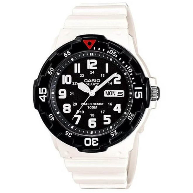 Casio – Montre sport blanche avec bracelet en résine blanche – Étanche 100 m – MRW-200HC-7BV