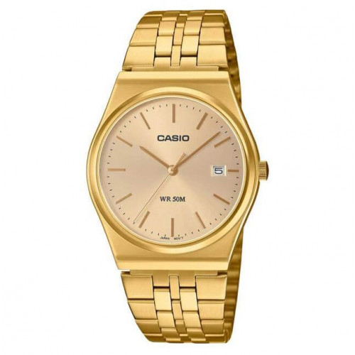 Casio – Montre classique au style rétro doré avec dateur et étanche pour hommes – Tout en acier inoxydable – MTP-B145G-9AV Casio – Montre classique au style rétro doré avec dateur et étanche pour hommes – Tout en acier inoxydable – MTP-B145G-9AV