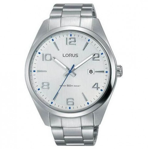 Lorus – Montre pour hommes au fond blanc avec motifs rayures – Indicateur dateur sur 3h – Étanche 50 m – RH963GX9 Lorus – Montre pour hommes au fond blanc avec motifs rayures – Indicateur dateur sur 3h – Étanche 50 m – RH963GX9