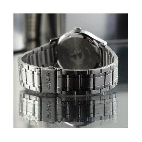 Lorus – Montre pour hommes au cadran noir et blanc avec motifs rayures – Étanche 50 m – RP623CX9