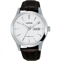 Lorus – Montre classique en bracelet cuir marron et avec dateur pour hommes – Étanche 50 m – RXN29DX9
