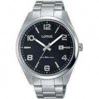 Lorus – Montre classique au fond noir et avec dateur pour hommes – Étanche – RH959GX9