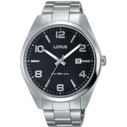 Lorus – Montre classique au fond noir et avec dateur pour hommes – Étanche – RH959GX9