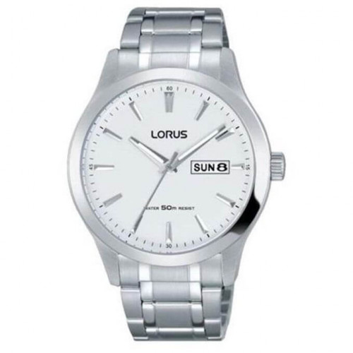 Lorus – Montre classique au fond blanc et avec dateur jours/mois pour hommes – Étanche – RXN25DX9 Lorus – Montre classique au fond blanc et avec dateur jours/mois pour hommes – Étanche – RXN25DX9