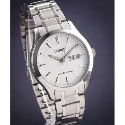 Lorus – Montre classique au fond blanc et avec dateur jours/mois pour hommes – Étanche – RXN25DX9 Lorus – Montre classique au fond blanc et avec dateur jours/mois pour hommes – Étanche – RXN25DX9