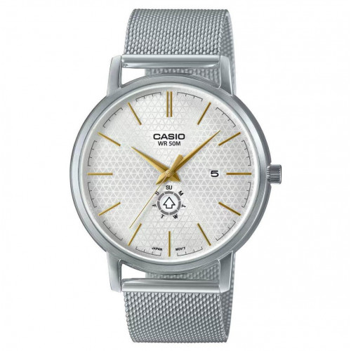 Casio – Simple, mais unique, Bracelet en mailles milanaise – Avec dateur jour/mois – Étanche – MTP-B125M-7AV Casio – Simple, mais unique, Bracelet en mailles milanaise – Avec dateur jour/mois – Étanche – MTP-B125M-7AV