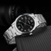 Casio – Montre classique au fond noir et index chiffres arabes blancs pour hommes – Bracelet en acier inoxydable argenté – MTP-V001D-1B Casio – Montre classique au fond noir et index chiffres arabes blancs pour hommes – Bracelet en acier inoxydable argenté – MTP-V001D-1B