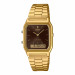 Casio – Vintage au style classique dorée et fond marron – Double montres avec bracelet en acier inoxydable – AQ-230GA-5AMQY Casio – Vintage au style classique dorée et fond marron – Double montres avec bracelet en acier inoxydable – AQ-230GA-5AMQY