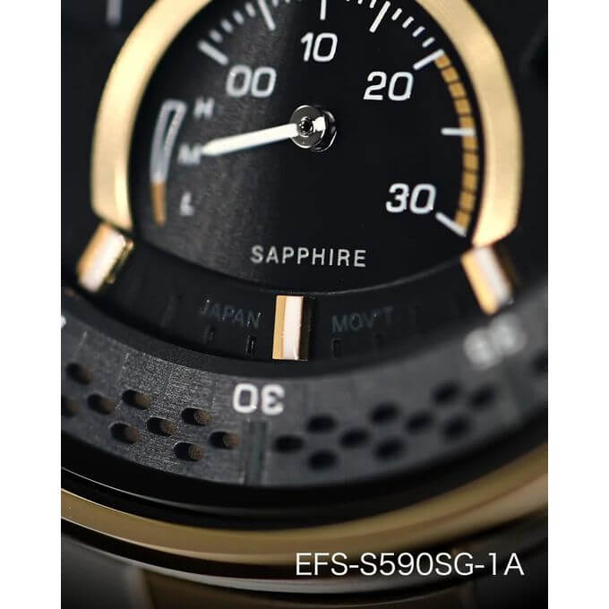 Casio – Edifice Collection pour hommes – Solaire – Verre saphir anti rayures – Avec un design sportif – EFS-S590SG-1AV