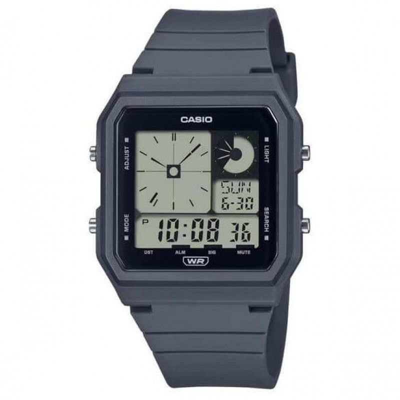 Casio – Vintage Collection en couleur Gris – Modèle carré – Bracelet en résine gris foncé – LF-20W-2A2DF