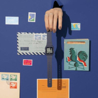 Casio – Vintage Collection en couleur Gris – Modèle carré – Bracelet en résine gris foncé – LF-20W-2A2DF