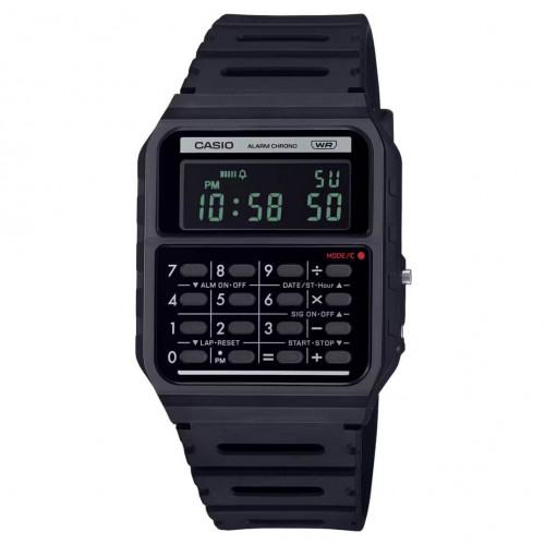 Casio – Bracelet en résine Bio de couleur Noir – Style rétro Vintage avec mini-calculatrice révolutionnaire – CA-53WB-1B Casio – Bracelet en résine Bio de couleur Noir – Style rétro Vintage avec mini-calculatrice révolutionnaire – CA-53WB-1B