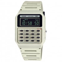 Casio – En blanc et style rétro Vintage avec mini-calculatrice révolutionnaire – Bracelet en résine Bio – CA-53WB-8B