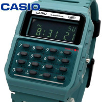 Casio – Style rétro Vintage avec mini-calculatrice révolutionnaire – Bracelet en résine Bio de couleur turquoise foncé – CA-53WB-3B