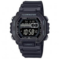 Casio – Montre sport noir avec lunette métallique et étanche 100 m – Bracelet en résine noir – MWD-110HB-1BV