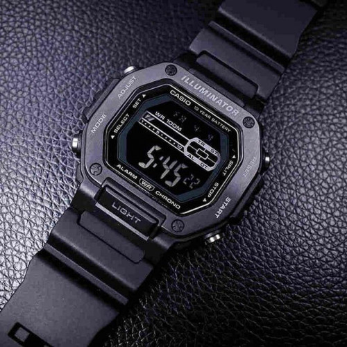 Casio – Montre sport noir avec lunette métallique et étanche 100 m – Bracelet en résine noir – MWD-110HB-1BV Casio – Montre sport noir avec lunette métallique et étanche 100 m – Bracelet en résine noir – MWD-110HB-1BV