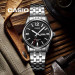 Casio – Montre pour hommes au fond texturé en noir et dateur jours/mois – Étanche 50 m – MTP-1335D-1AVDF Casio – Montre pour hommes au fond texturé en noir et dateur jours/mois – Étanche 50 m – MTP-1335D-1AVDF