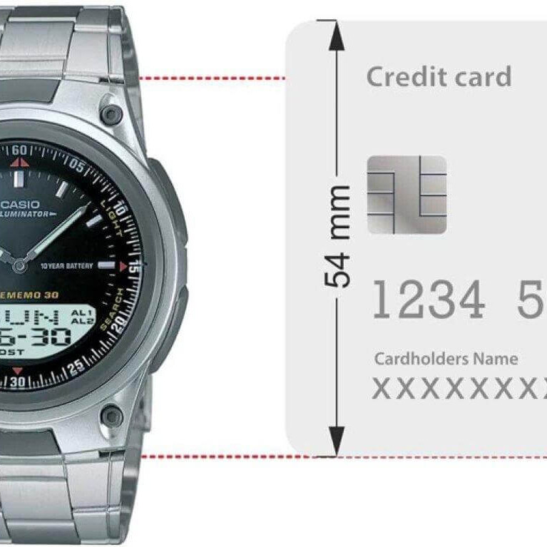 Casio – Double montre en bracelet acier inoxydable pour hommes – Autonomie pile 10 ans – AW-80D-1AV