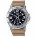 Casio – Montre en bracelet résine beige – Étanche – Argentée cadran noir – MTP-VD300-5B Casio – Montre en bracelet résine beige – Étanche – Argentée cadran noir – MTP-VD300-5B