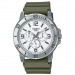 Casio – Montre en bracelet résine vert – Étanche – Argentée cadran blanc – MTP-VD300-3B Casio – Montre en bracelet résine vert – Étanche – Argentée cadran blanc – MTP-VD300-3B