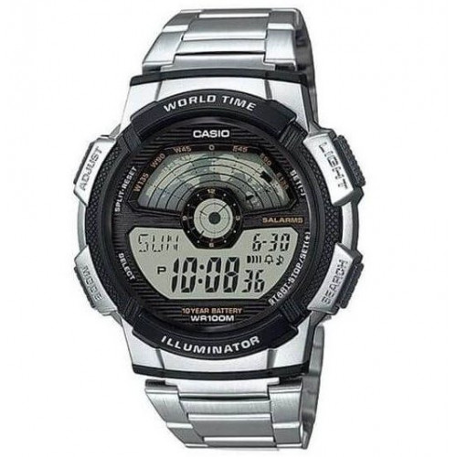 Casio – Montre digital pour hommes – Étanche 100 m – Bracelet en acier inoxydable – AE-1100WD-1AVDF Casio – Montre digital pour hommes – Étanche 100 m – Bracelet en acier inoxydable – AE-1100WD-1AVDF