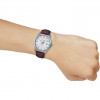 Casio – Montre classique en bracelet cuir marron pour hommes – Fond blanc avec dateur – MTP-VD03L-5A