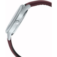 Casio – Montre classique en bracelet cuir marron pour hommes – Fond blanc avec dateur – MTP-VD03L-5A