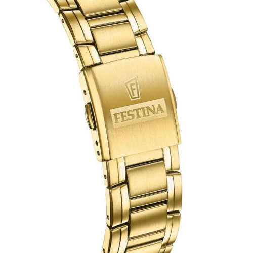 Festina – Montre dorée avec fond vert pour hommes – Étanche 100 m – Diamètre boîtier 45 mm – F20705/6 Festina – Montre dorée avec fond vert pour hommes – Étanche 100 m – Diamètre boîtier 45 mm – F20705/6