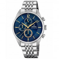 Festina – Montre fond bleu pour hommes – Chronographe – Tout en acier inoxydable – F20285/3