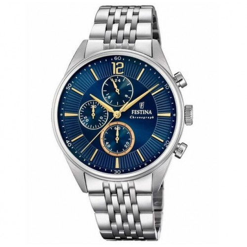 Festina – Montre fond bleu pour hommes – Chronographe – Tout en acier inoxydable – F20285/3 Festina – Montre fond bleu pour hommes – Chronographe – Tout en acier inoxydable – F20285/3