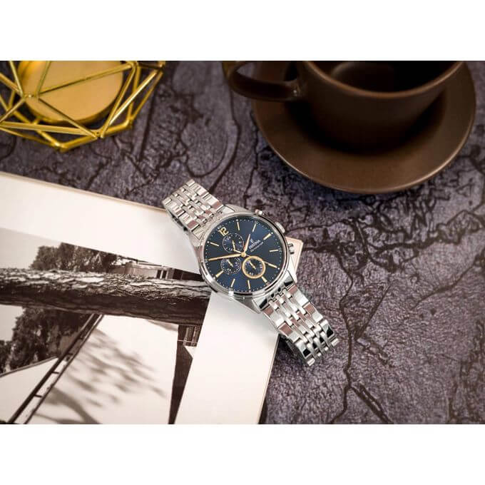 Festina – Montre fond bleu pour hommes – Chronographe – Tout en acier inoxydable – F20285/3