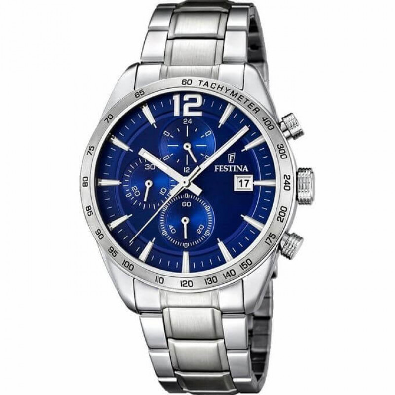 Festina – TIMELESS CHRONOGRAPH pour hommes – Tout en acier inoxydable – Étanche 50 m – F16759/3