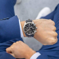 Festina – Pour hommes en bracelet cuir noir – Chronographe – Avec dateur et bracelet cuir noir – F16760/4