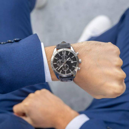 Festina – Pour hommes en bracelet cuir noir – Chronographe – Avec dateur et bracelet cuir noir – F16760/4 Festina – Pour hommes en bracelet cuir noir – Chronographe – Avec dateur et bracelet cuir noir – F16760/4