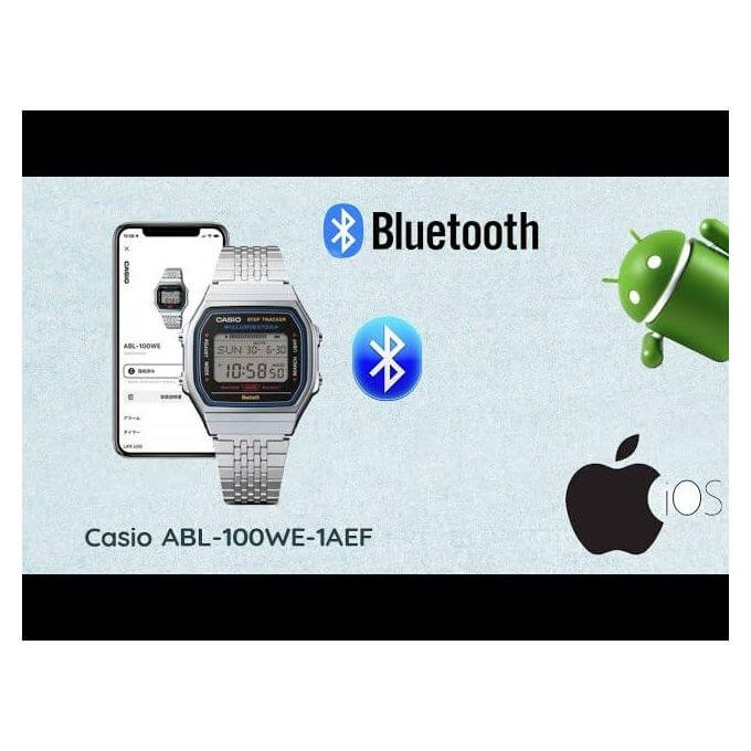 Casio – Bluetooth® pour connecter au smartphone – Vintage Collection – Noir en bracelet inoxydable – ABL-100WEGG-1B