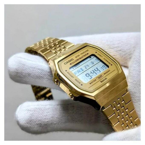 Casio – Dorée avec Bluetooth® pour connecter au smartphone – Vintage Collection – Bracelet inoxydable – ABL-100WEG-9A Casio – Dorée avec Bluetooth® pour connecter au smartphone – Vintage Collection – Bracelet inoxydable – ABL-100WEG-9A
