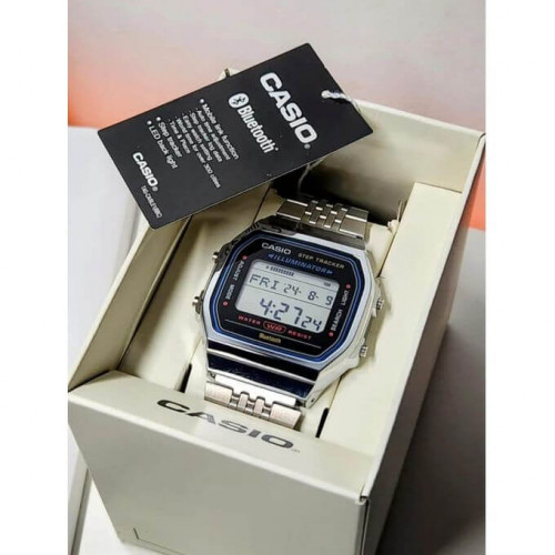 Casio – Vintage collection avec couplage par Bluetooth® avec votre smartphone – Argentée & bracelet en acier inoxydable – ABL-100WE-1A Casio – Vintage collection avec couplage par Bluetooth® avec votre smartphone – Argentée & bracelet en acier inoxydable – ABL-100WE-1A
