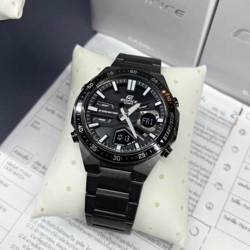 Casio – Montre noire en acier inoxydable – Double montre avec autonomie de 10 ans – Résistant à l’eau à 10 bar – EFV-C110DC-1A Casio – Montre noire en acier inoxydable – Double montre avec autonomie de 10 ans – Résistant à l’eau à 10 bar – EFV-C110DC-1A