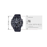 Casio – Montre noire en acier inoxydable – Double montre avec autonomie de 10 ans – Résistant à l’eau à 10 bar – EFV-C110DC-1A