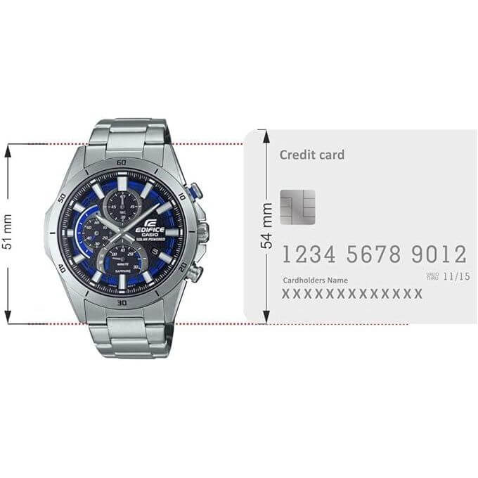 Casio – Chronomètre & extra plate – sportif et solaire – Verre saphir anti-rayures – tout en acier inoxydable – EFS-S610D-1AV