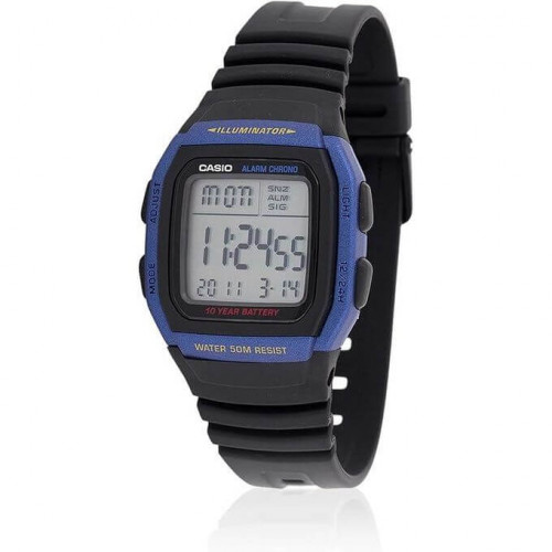 Casio – Boîtier bleu – Autonomie de la pile : 10 ans – 5 Alarmes – Digitale – W-96H-2AV Casio – Boîtier bleu – Autonomie de la pile : 10 ans – 5 Alarmes – Digitale – W-96H-2AV